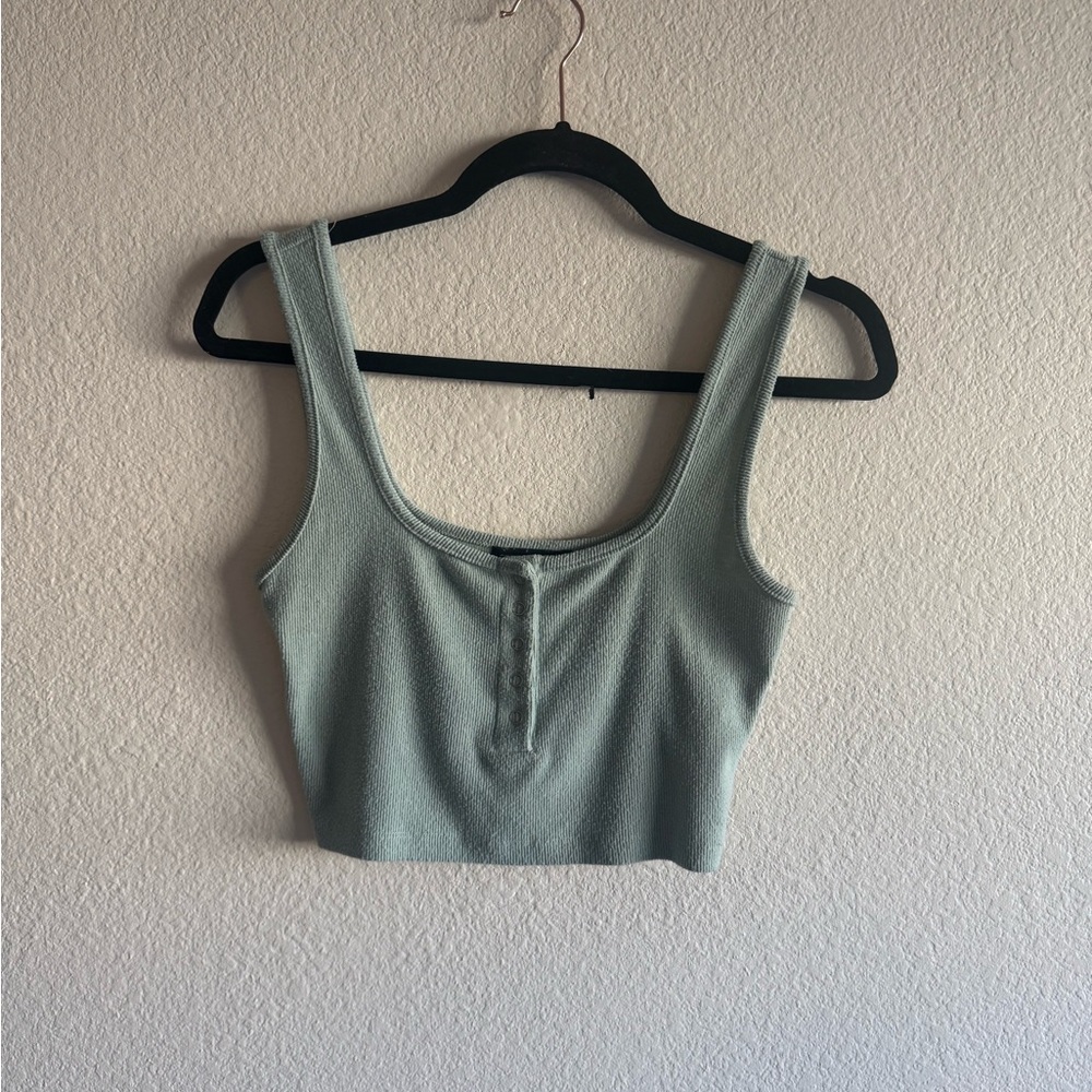 Sleek Sage Green Women's Crop Top